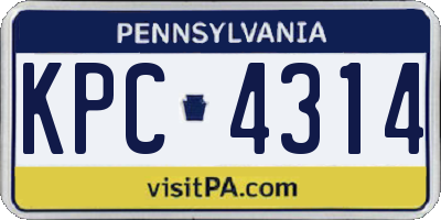 PA license plate KPC4314