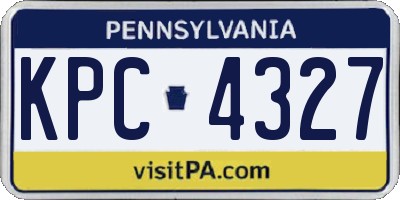 PA license plate KPC4327