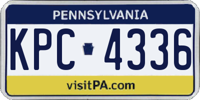 PA license plate KPC4336