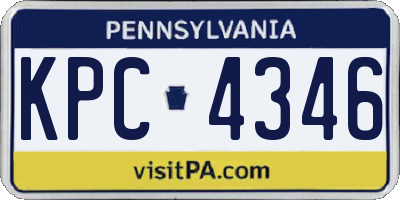 PA license plate KPC4346