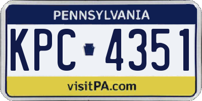 PA license plate KPC4351