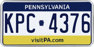 PA license plate KPC4376