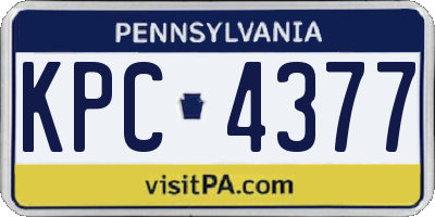 PA license plate KPC4377