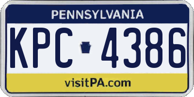 PA license plate KPC4386