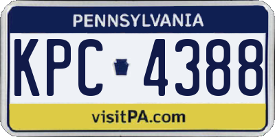 PA license plate KPC4388