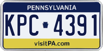PA license plate KPC4391