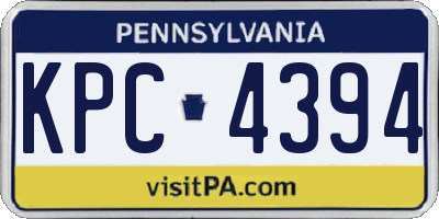 PA license plate KPC4394