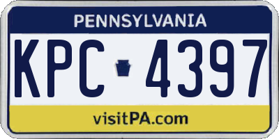 PA license plate KPC4397