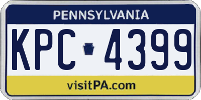 PA license plate KPC4399