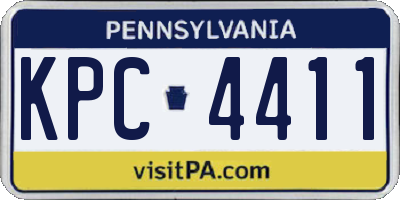 PA license plate KPC4411