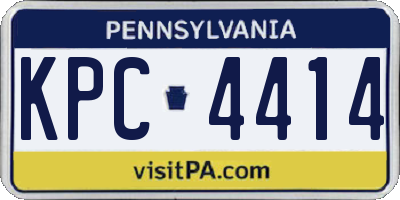 PA license plate KPC4414