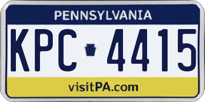 PA license plate KPC4415