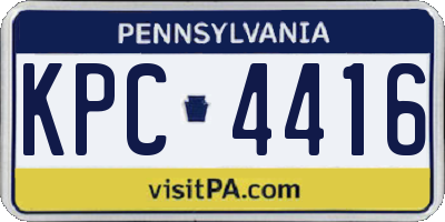 PA license plate KPC4416
