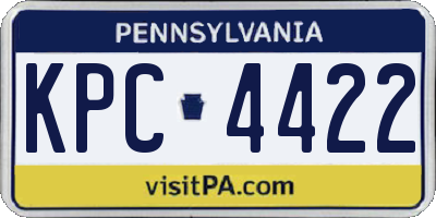 PA license plate KPC4422