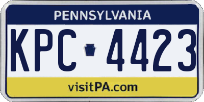 PA license plate KPC4423