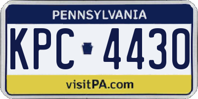 PA license plate KPC4430