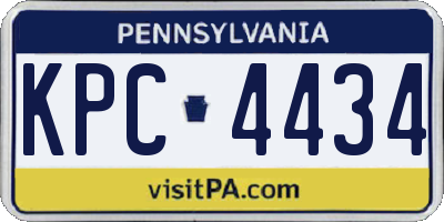PA license plate KPC4434