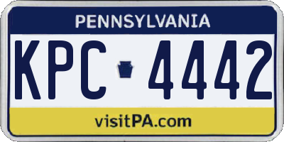 PA license plate KPC4442