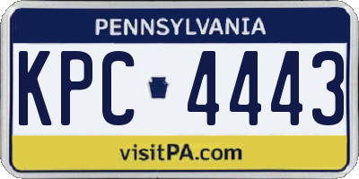 PA license plate KPC4443