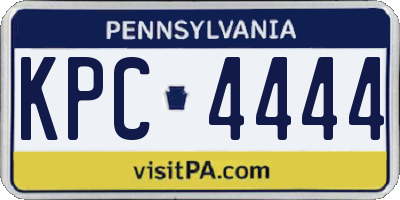 PA license plate KPC4444