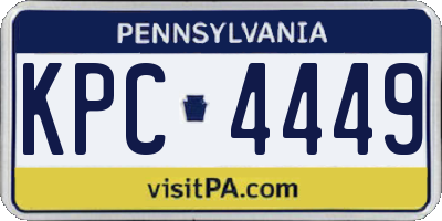 PA license plate KPC4449