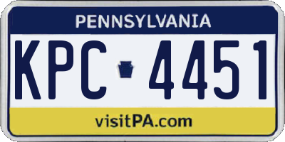PA license plate KPC4451