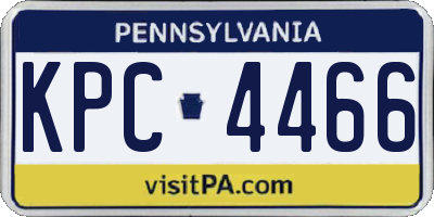 PA license plate KPC4466