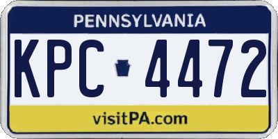 PA license plate KPC4472