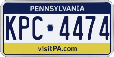 PA license plate KPC4474