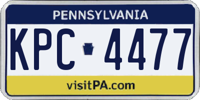 PA license plate KPC4477