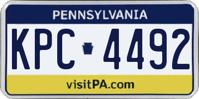 PA license plate KPC4492