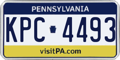 PA license plate KPC4493