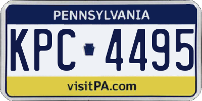 PA license plate KPC4495