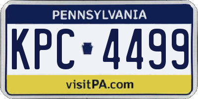 PA license plate KPC4499