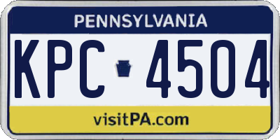 PA license plate KPC4504