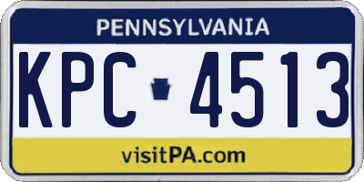 PA license plate KPC4513