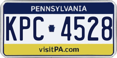 PA license plate KPC4528