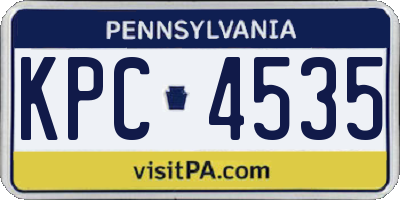 PA license plate KPC4535