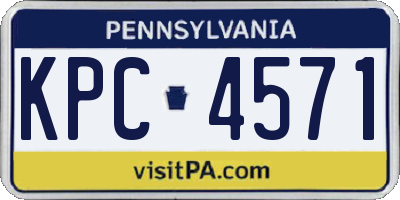 PA license plate KPC4571