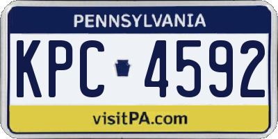 PA license plate KPC4592