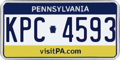 PA license plate KPC4593
