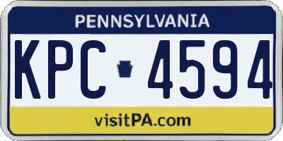 PA license plate KPC4594