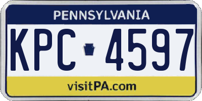 PA license plate KPC4597