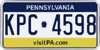 PA license plate KPC4598