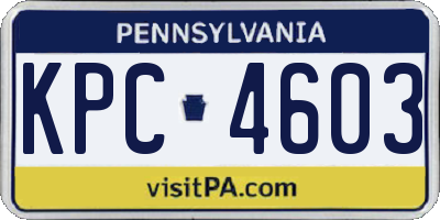 PA license plate KPC4603