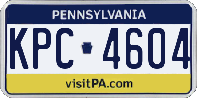 PA license plate KPC4604