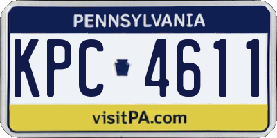 PA license plate KPC4611