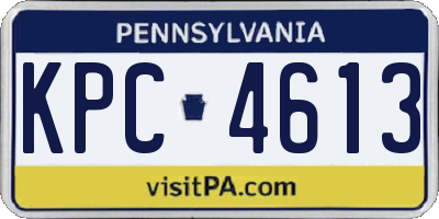 PA license plate KPC4613
