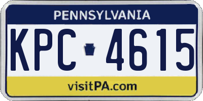 PA license plate KPC4615