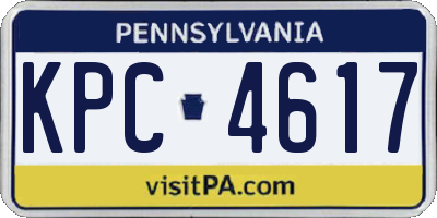PA license plate KPC4617